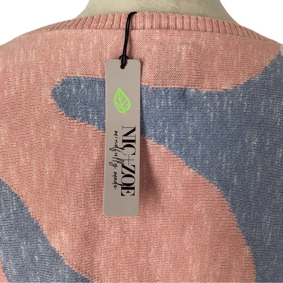 NIC + ZOE Shell Burst Short Sleeve Sweater NWT Size Large - Picture 9 of 11
